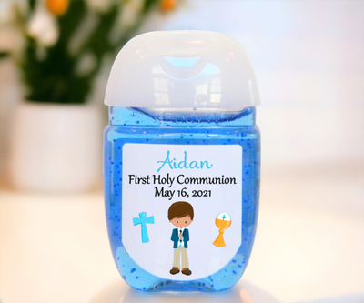 First Communion Hand Sanitizer Favor Labels - FCC100 - LABELS ONLY - Thatsawrapfavors
