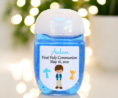 First Communion Hand Sanitizer Favor Labels - FCC100 - LABELS ONLY - Thatsawrapfavors