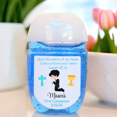 First Communion Hand Sanitizer Labels - FCC102 - LABELS ONLY - Thatsawrapfavors