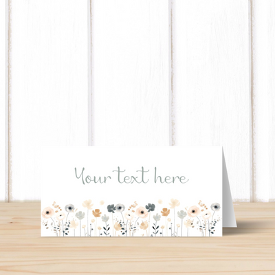 PRINTABLE Boho Theme First Communion, Wedding, Shower Table Tent or Place Card Printables, Communion Table Decor - You Edit & Print - FCC907 - DIGITAL FILE ONLY :) - Thatsawrapfavors