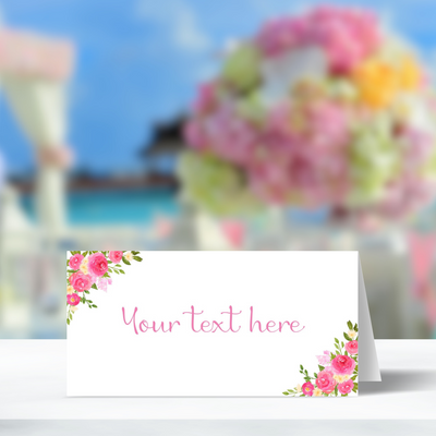 PRINTABLE Pink Floral Theme First Communion Table Tent or Place Card Printables, Communion Table Decor - You Edit & Print - FCC912 - DIGITAL FILE ONLY :) - Thatsawrapfavors