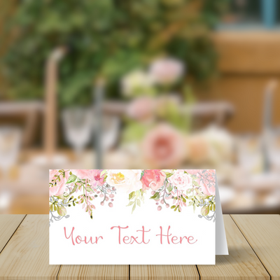 PRINTABLE Pink floral First Communion Table Tent or Place Card Printables, Communion Table Decor - You Edit & Print - FCC900 - DIGITAL FILE ONLY :) - Thatsawrapfavors