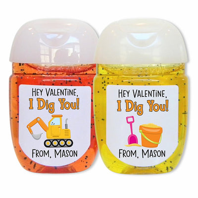 I Dig You Valentines Party Hand Sanitizer Labels - VAL109 - LABELS ONLY :) - Thatsawrapfavors