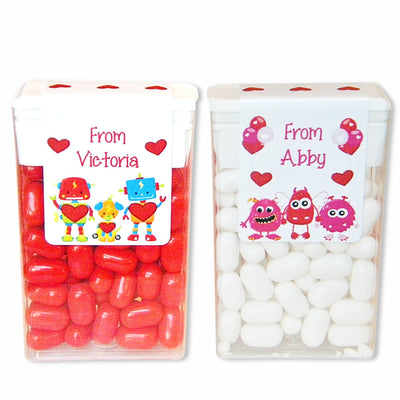 Robot or Little Monster Valentine's Day Party Tic Tac Labels - VAL200 - LABELS ONLY :) - Thatsawrapfavors