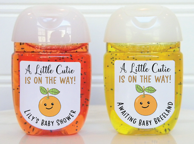 Little Cutie Theme Baby Shower Hand Sanitizer Labels - CUT100 - LABELS ONLY :) - Thatsawrapfavors