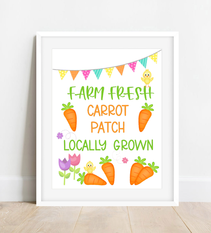 FREEBIE - Easter Carrot Patch Sign Printable - You Print - DIGITAL ONLY - Thatsawrapfavors
