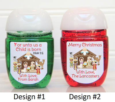 Christmas Nativity Hand Sanitizer Party Favor Labels - CHR112 - LABELS ONLY :) - Thatsawrapfavors