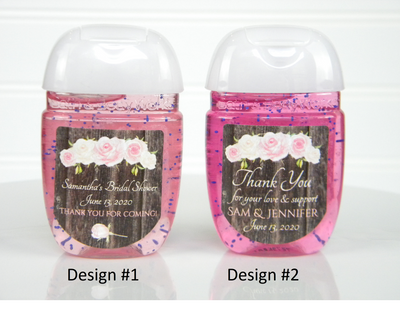 Rustic Pink Blush Floral Bridal Shower or Wedding Hand Sanitizer Labels - PFL102 - LABELS ONLY :) - Thatsawrapfavors