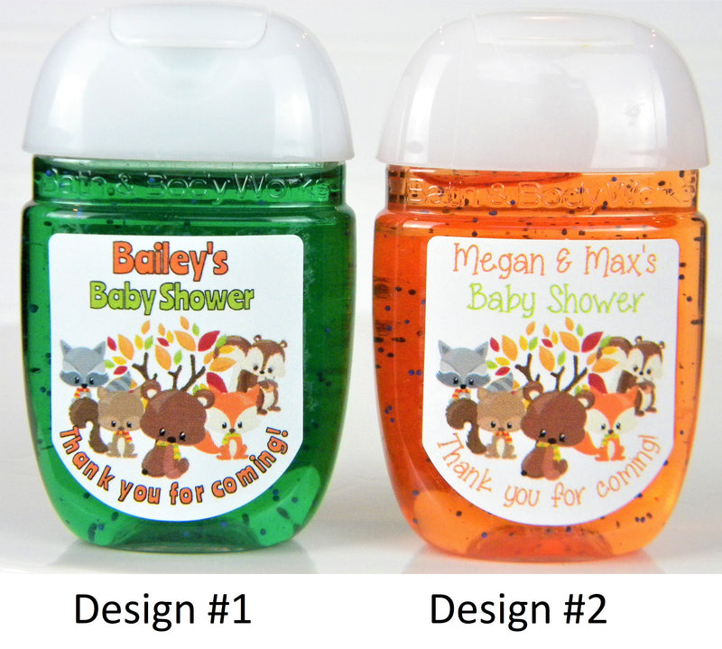 Woodland Forest Animals Baby Shower/Birthday Hand Sanitizer Labels - WAN101 - LABELS ONLY - Thatsawrapfavors