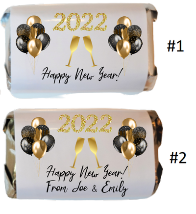 New Year's Theme Party Hershey Miniatures Labels - NEW340 - LABELS ONLY :) - Thatsawrapfavors