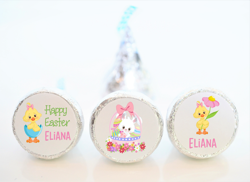 Easter Bunny Hershey Kiss Sticker Favors - EAS003 - STICKERS ONLY :) - Thatsawrapfavors