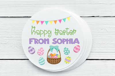 Easter Basket Theme Party Favor Labels - Sticker Gift Tags - Several Sizes Available - EAS026 - Thatsawrapfavors