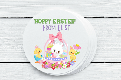 Easter Bunny Theme Party Favor Labels - Sticker Gift Tags - Several Sizes Available - EAS028 - Thatsawrapfavors