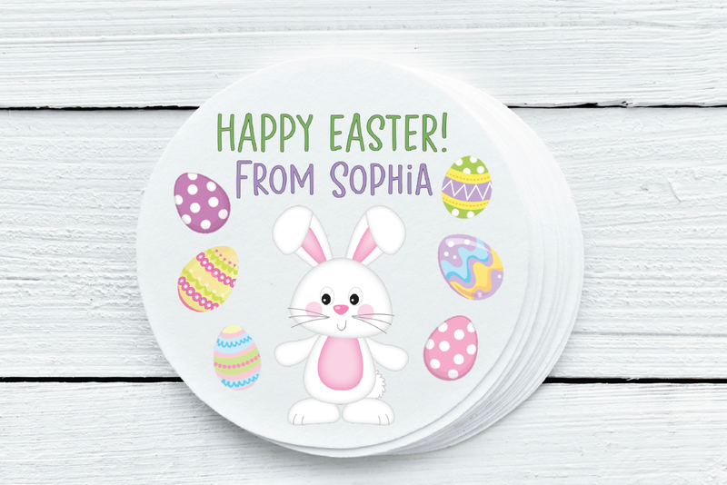 Easter Bunny Theme Party Favor Labels - Sticker Gift Tags - Several Sizes Available - EAS029 - Thatsawrapfavors