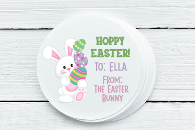 Easter Bunny Theme Party Favor Labels - Sticker Gift Tags - Several Sizes Available - EAS025 - Thatsawrapfavors
