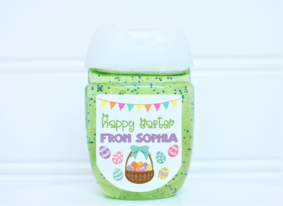 Easter Basket Party Favor Hand Sanitizer Labels - EAS102 - LABELS ONLY - Thatsawrapfavors