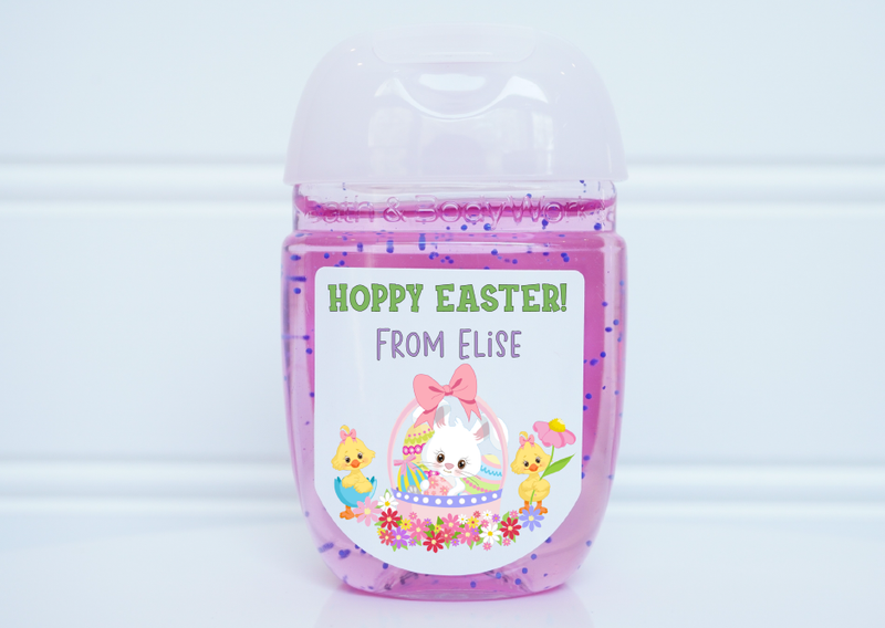 Easter Basket Party Favor Hand Sanitizer Labels - EAS103 - LABELS ONLY - Thatsawrapfavors