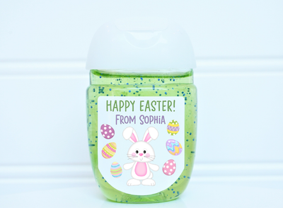 Easter Bunny Party Favor Hand Sanitizer Labels - EAS104 - LABELS ONLY - Thatsawrapfavors