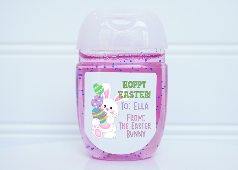 Easter Bunny Party Favor Hand Sanitizer Labels - EAS105 - LABELS ONLY - Thatsawrapfavors