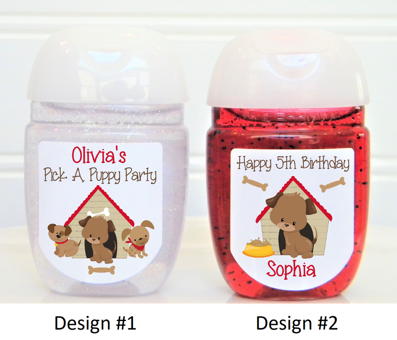 Adopt A Puppy Theme Birthday Party Hand Sanitizer Favor Labels - PUP100 - LABELS ONLY :) - Thatsawrapfavors