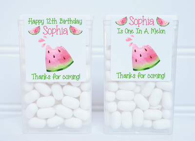 Watermelon Theme Birthday Tic Tac Favor Labels - WTR201 - LABELS ONLY :) - Thatsawrapfavors