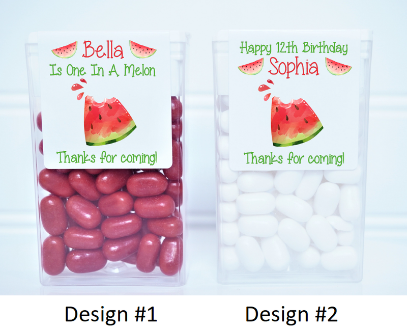 Watermelon Theme Birthday Tic Tac Favor Labels - WTR200 - LABELS ONLY :) - Thatsawrapfavors