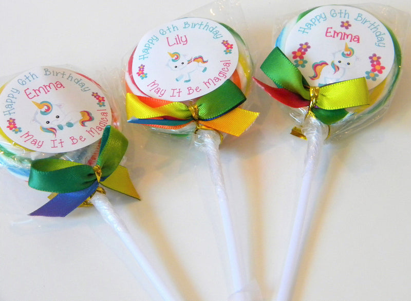 Unicorn Theme Birthday Party 1.5" Lollipop Stickers - UNI025 - STICKERS ONLY :) - Thatsawrapfavors
