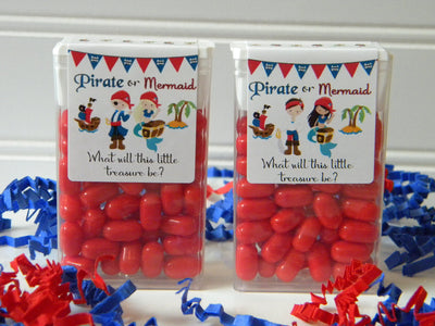Pirate or Mermaid Gender Reveal Tic Tac Labels - POM200 - LABELS ONLY :) - Thatsawrapfavors