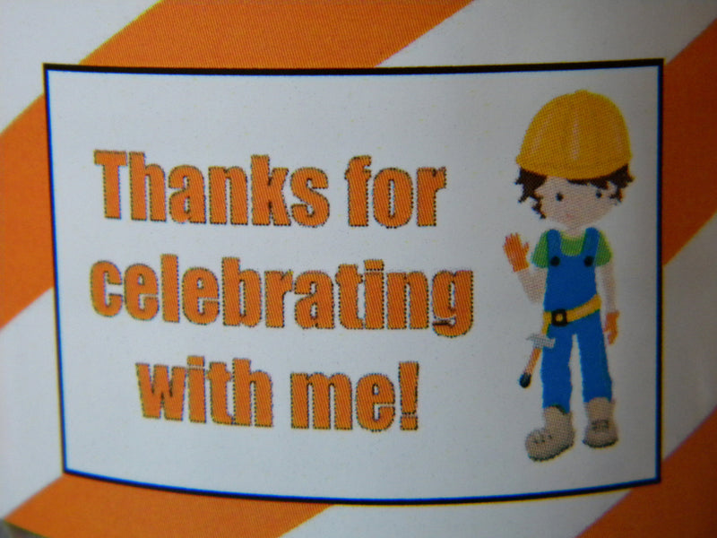 Construction Theme Birthday Party Water Bottle Labels - CON220 - LABELS ONLY :) - Thatsawrapfavors