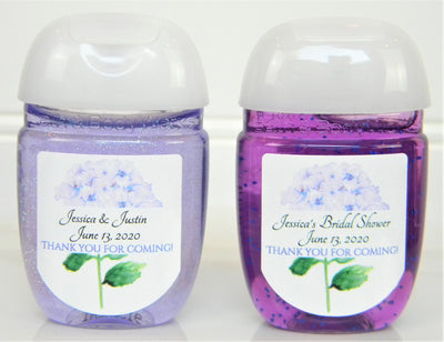 Lavender Hydrangea Wedding or Bridal Shower Hand Sanitizer Labels - LAV101 - LABELS ONLY :) - Thatsawrapfavors
