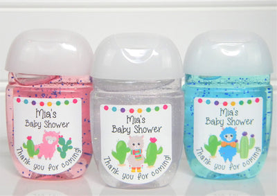 Llama Cactus Theme Baby Shower Hand Sanitizer Labels  - LLA101 - LABELS ONLY :) - Thatsawrapfavors