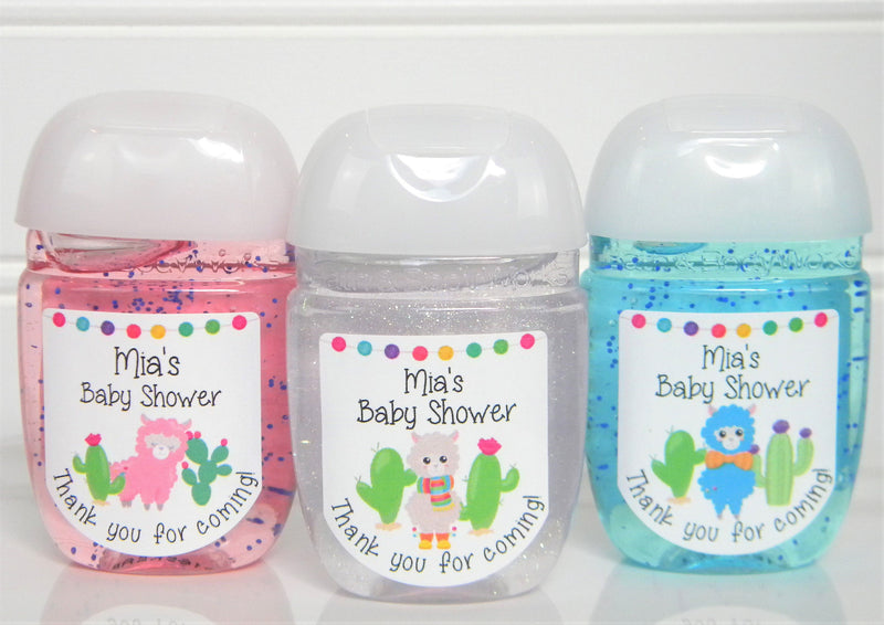 Llama Cactus Theme Baby Shower Hand Sanitizer Labels  - LLA101 - LABELS ONLY :) - Thatsawrapfavors