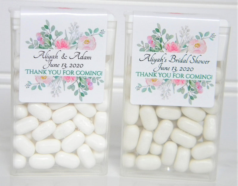 Pink Floral Wedding Tic Tac Labels - PFL200 - LABELS ONLY :) - Thatsawrapfavors