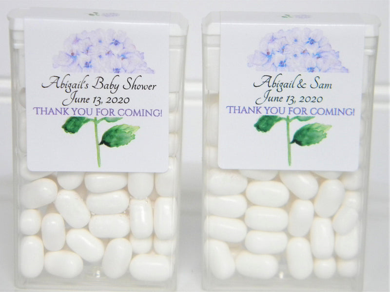Lavender Hydrangea Wedding Tic Tac Labels - LAV202 - LABELS ONLY :) - Thatsawrapfavors
