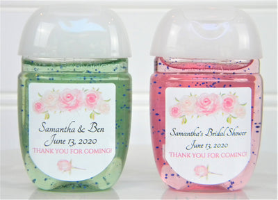 Blush Rose Bridal Shower or Wedding Hand Sanitizer Labels - LABELS ONLY :) FLO003 - Thatsawrapfavors