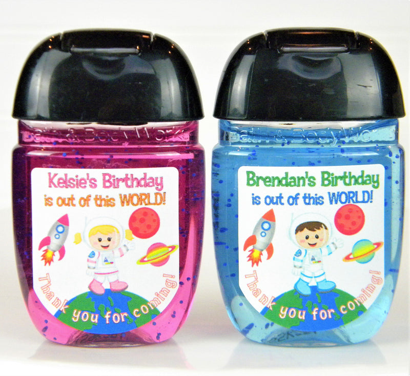 Astronaut Outer Space Hand Sanitizer Birthday Party Favor Labels - LABELS ONLY :) AST100 - Thatsawrapfavors