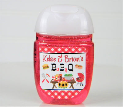 Baby Q Baby Shower BBQ Hand Sanitizer Party Favor Labels - LABELS ONLY :) BBQ100 - Thatsawrapfavors