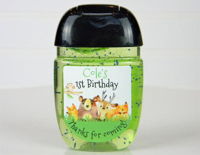 Woodland Forest Animals Baby Shower/Birthday Hand Sanitizer Labels - WAN100 - LABELS ONLY - Thatsawrapfavors
