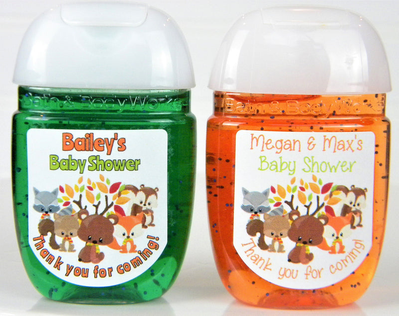 Woodland Forest Animals Baby Shower/Birthday Hand Sanitizer Labels - WAN101 - LABELS ONLY - Thatsawrapfavors