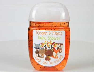 Woodland Forest Animals Baby Shower/Birthday Hand Sanitizer Labels - WAN101 - LABELS ONLY - Thatsawrapfavors