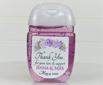 Lavender Floral Theme Bridal Shower pr Wedding Hand Sanitizer Labels - LAV100 - LABELS ONLY :) - Thatsawrapfavors