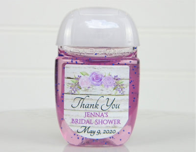Rustic Lavender Floral Bridal Shower Wedding Hand Sanitizer Favor Labels - LAV103 - LABELS ONLY :) - Thatsawrapfavors