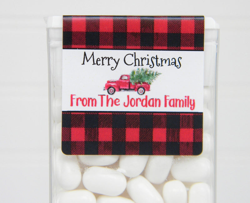 Buffalo Plaid Christmas Tic Tac Labels - CBP200 - LABELS ONLY :) - Thatsawrapfavors