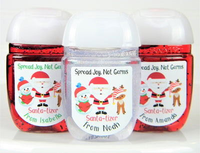 Christmas Santa-tizer Hand Sanitizer Labels - SAN100 - LABELS ONLY :) - Thatsawrapfavors