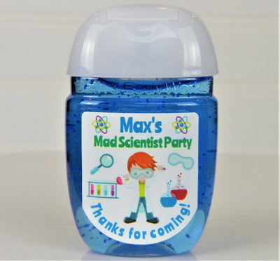Mad Scientist Theme Birthday Party Hand Sanitizer Labels - Science Party - SCI100 - LABELS ONLY :) - Thatsawrapfavors