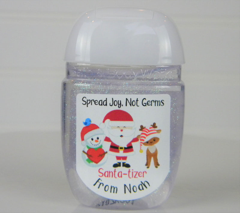 Christmas Santa-tizer Hand Sanitizer Labels - SAN100 - LABELS ONLY :) - Thatsawrapfavors