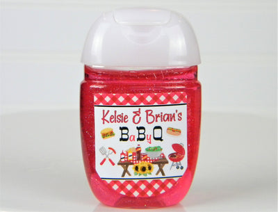Baby Q Baby Shower BBQ Hand Sanitizer Party Favor Labels - LABELS ONLY :) BBQ100 - Thatsawrapfavors