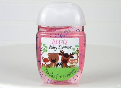 Woodland Forest Animals Baby Shower Hand Sanitizer Labels - WAN102 - LABELS ONLY - Thatsawrapfavors