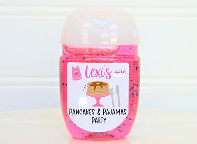 Pancakes and Pajamas Theme Birthday Hand Sanitizer Labels - PNP100 - LABELS ONLY :) - Thatsawrapfavors