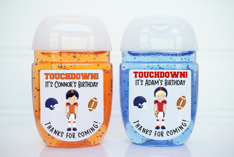 Football Theme Birthday Party Hand Sanitizer Labels - FBL101 - LABELS ONLY :) - Thatsawrapfavors
